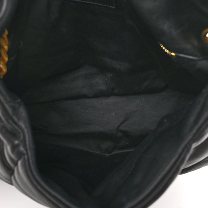 Saint Laurent Lambskin Quilted Medium Loulou Puffer Monogram Chain Satchel Black 5 of 13
