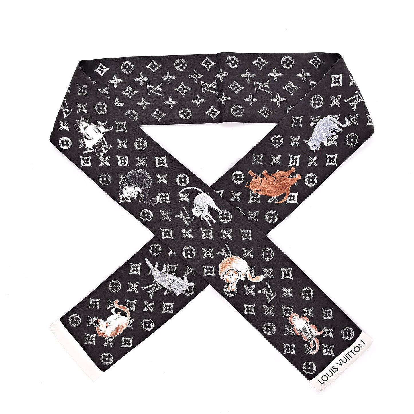 Silk Catogram Classic Bandeau Black