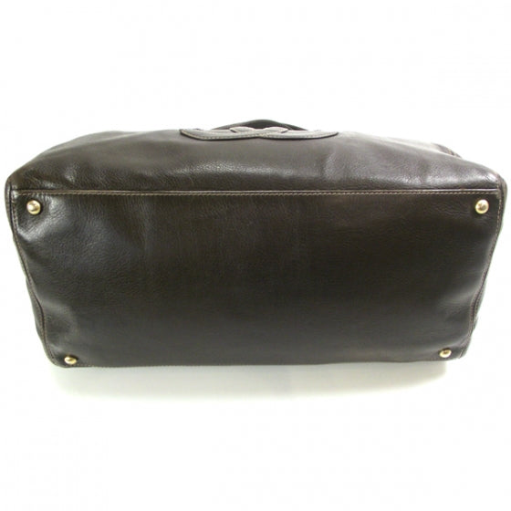 Calfskin Large Satchel Brown