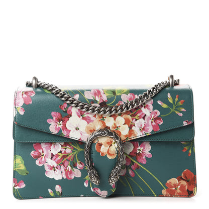 Gucci Calfskin Blooms Print Small Dionysus Shoulder Bag Bright Emerald Multicolor 1 of 10