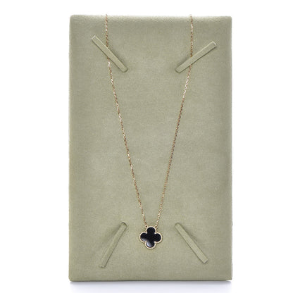 Van Cleef & Arpels 18K Yellow Gold Black Onyx Vintage Alhambra Pendant Necklace 6 of 6