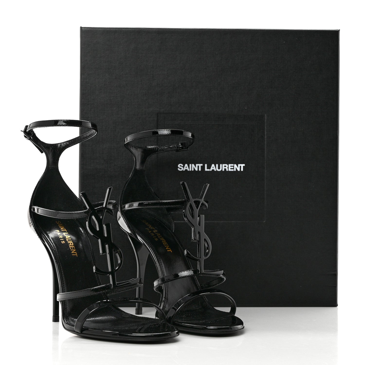 Saint Laurent Patent Cassandra 100 Sandals 37.5 Black 8 of 8