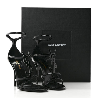 Saint Laurent Patent Cassandra 100 Sandals 37.5 Black 8 of 8
