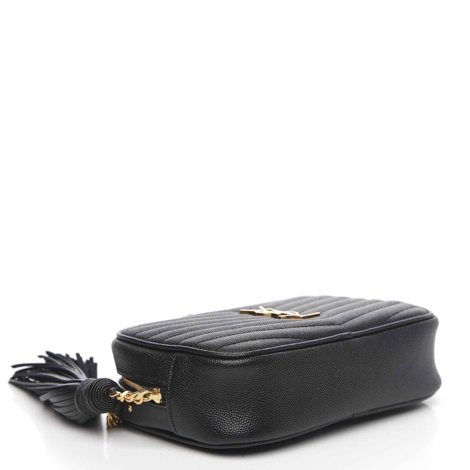 Saint Laurent Grain De Poudre Matelasse Monogram Mini Lou Camera Bag Black 4 of 10