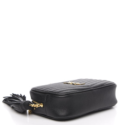 Saint Laurent Grain De Poudre Matelasse Monogram Mini Lou Camera Bag Black 4 of 10