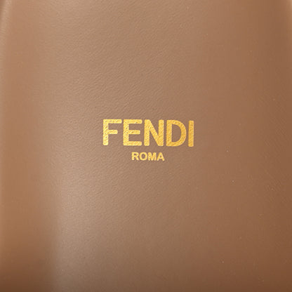 Fendi Fabric Jacquard Nappa FF Womens Fendi Feel Buckled Slide Sandals 40 Tobacco Black Miele Scuro 9 of 10
