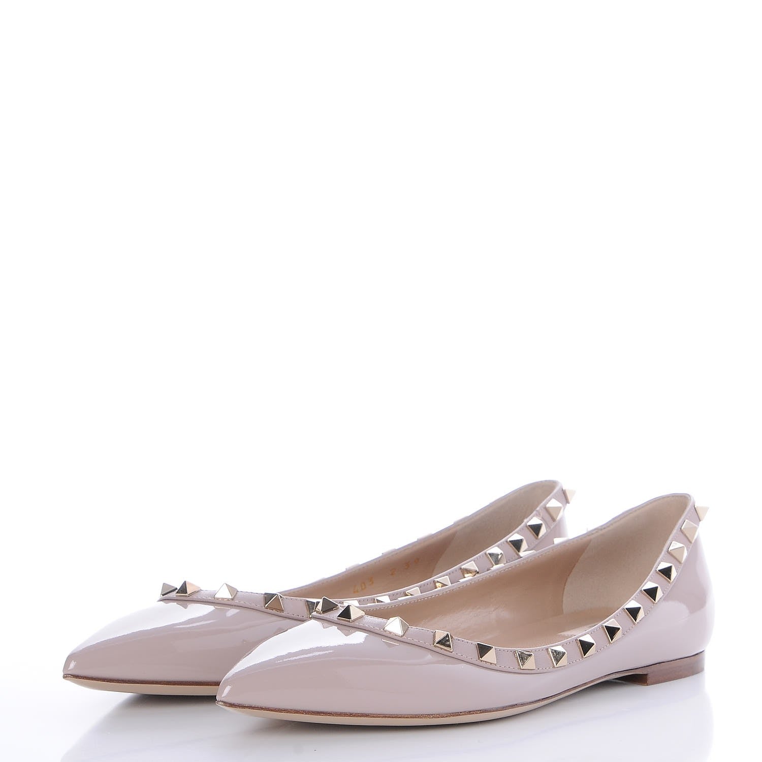 Valentino Garavani Patent Rockstud Ballerina Flats 39 Poudre 3 of 8
