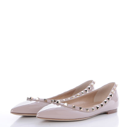 Valentino Garavani Patent Rockstud Ballerina Flats 39 Poudre 3 of 8