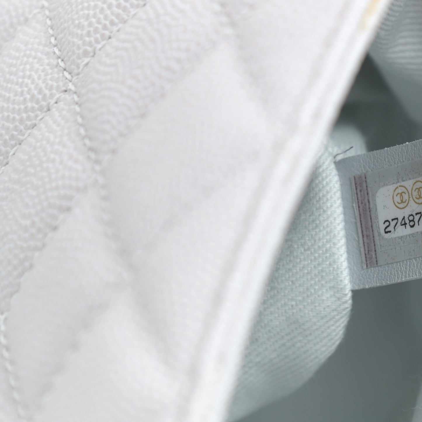 Caviar Quilted Small Coco Handle Flap Light Grey