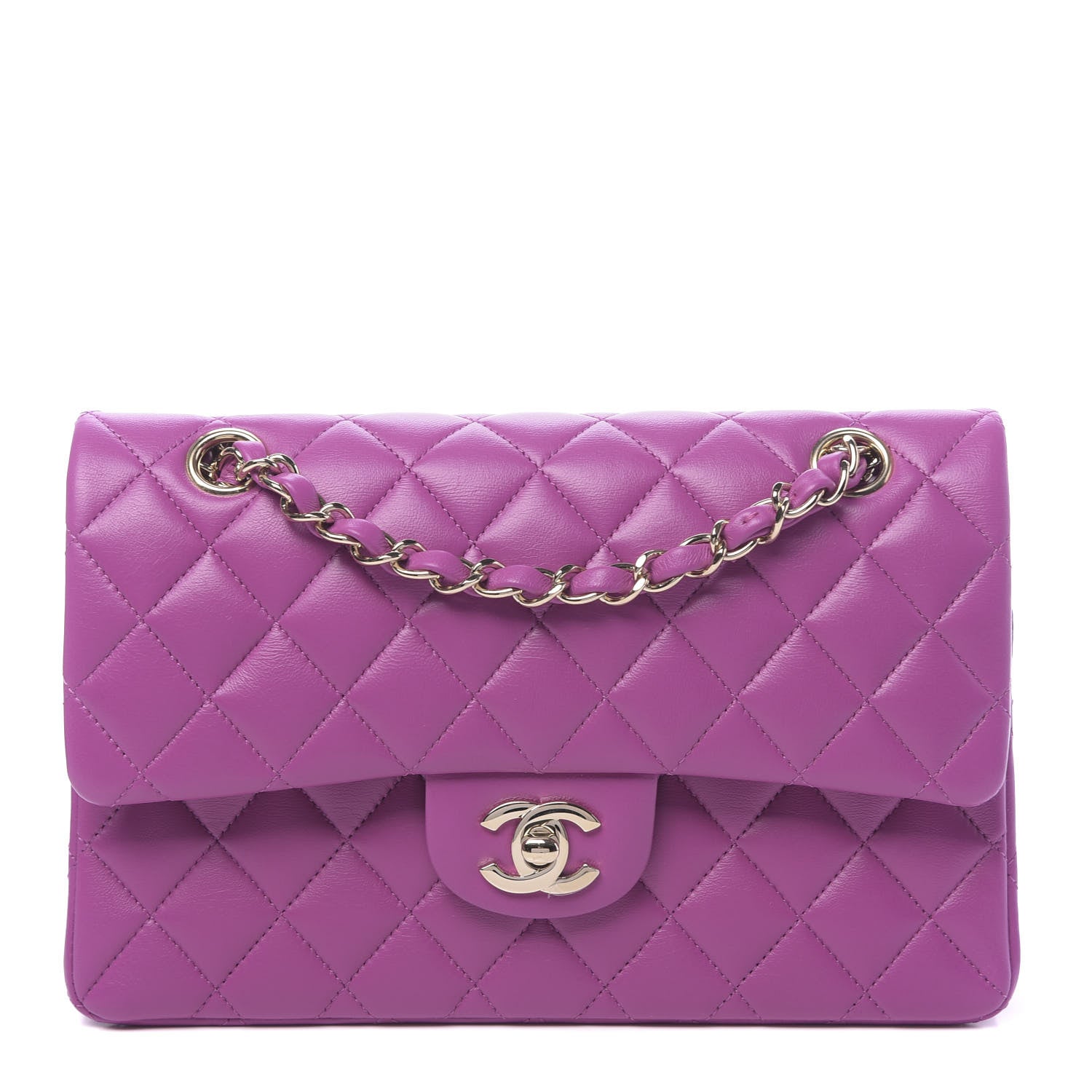 Chanel Lambskin Quilted Small Double Flap Purple 1 of 11