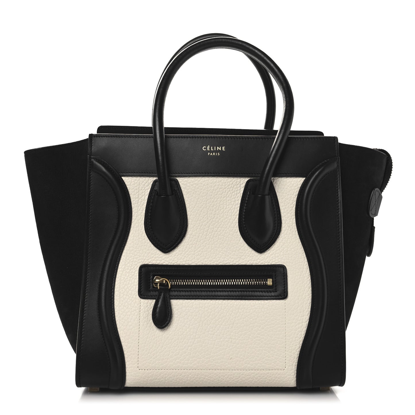 Bullhide Calfskin Micro Bi-Color Luggage Black White
