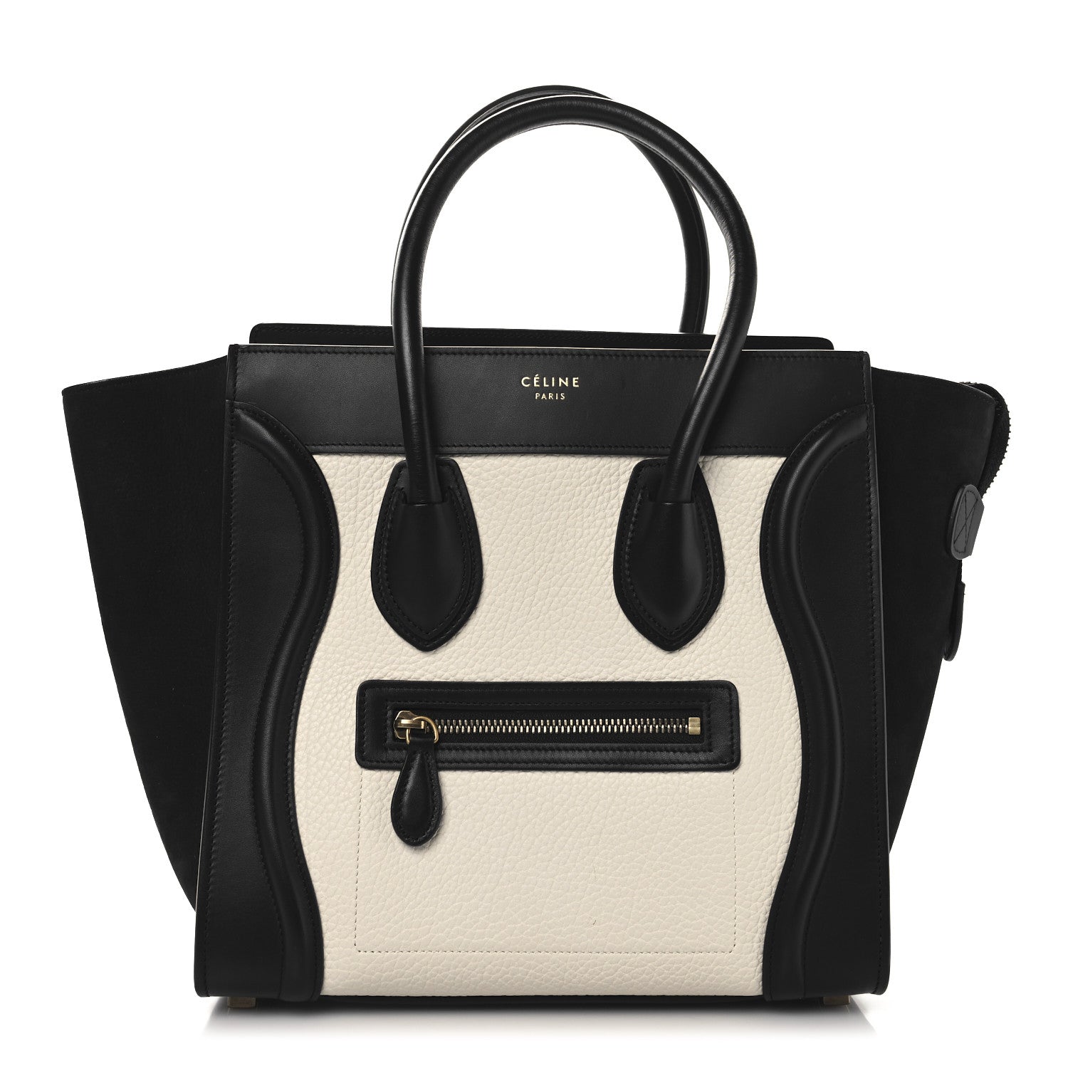 Celine Bullhide Calfskin Micro Bi-Color Luggage Black White 1 of 9