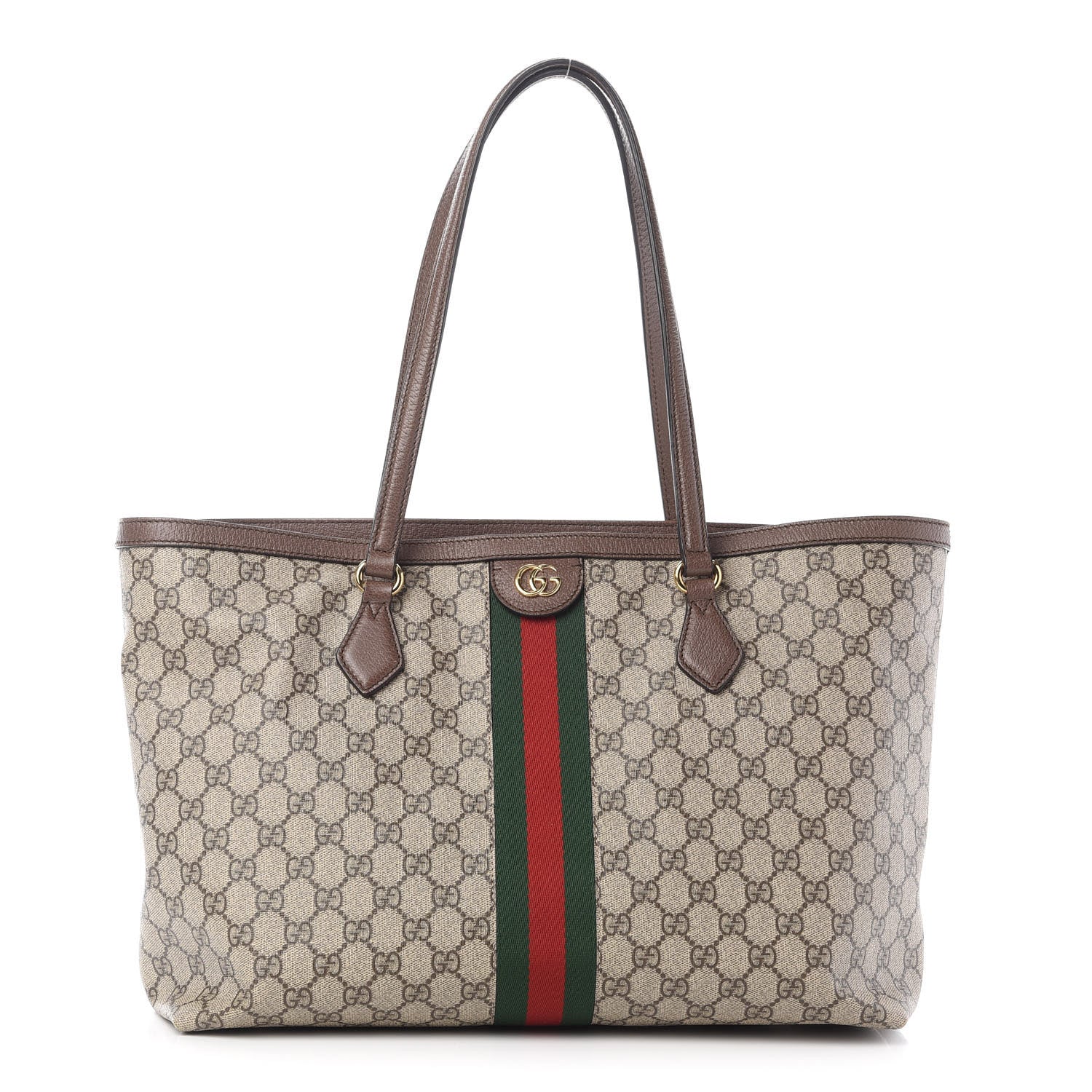 Gucci GG Supreme Monogram Medium Ophidia Shopping Tote Brown 1 of 10