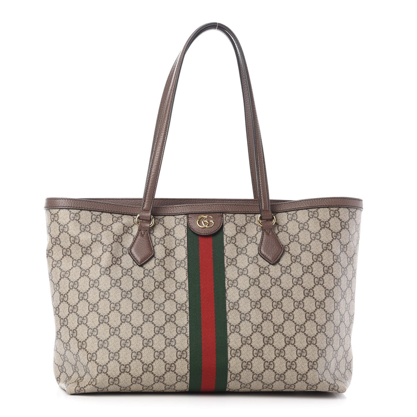 GG Supreme Monogram Medium Ophidia Shopping Tote Brown