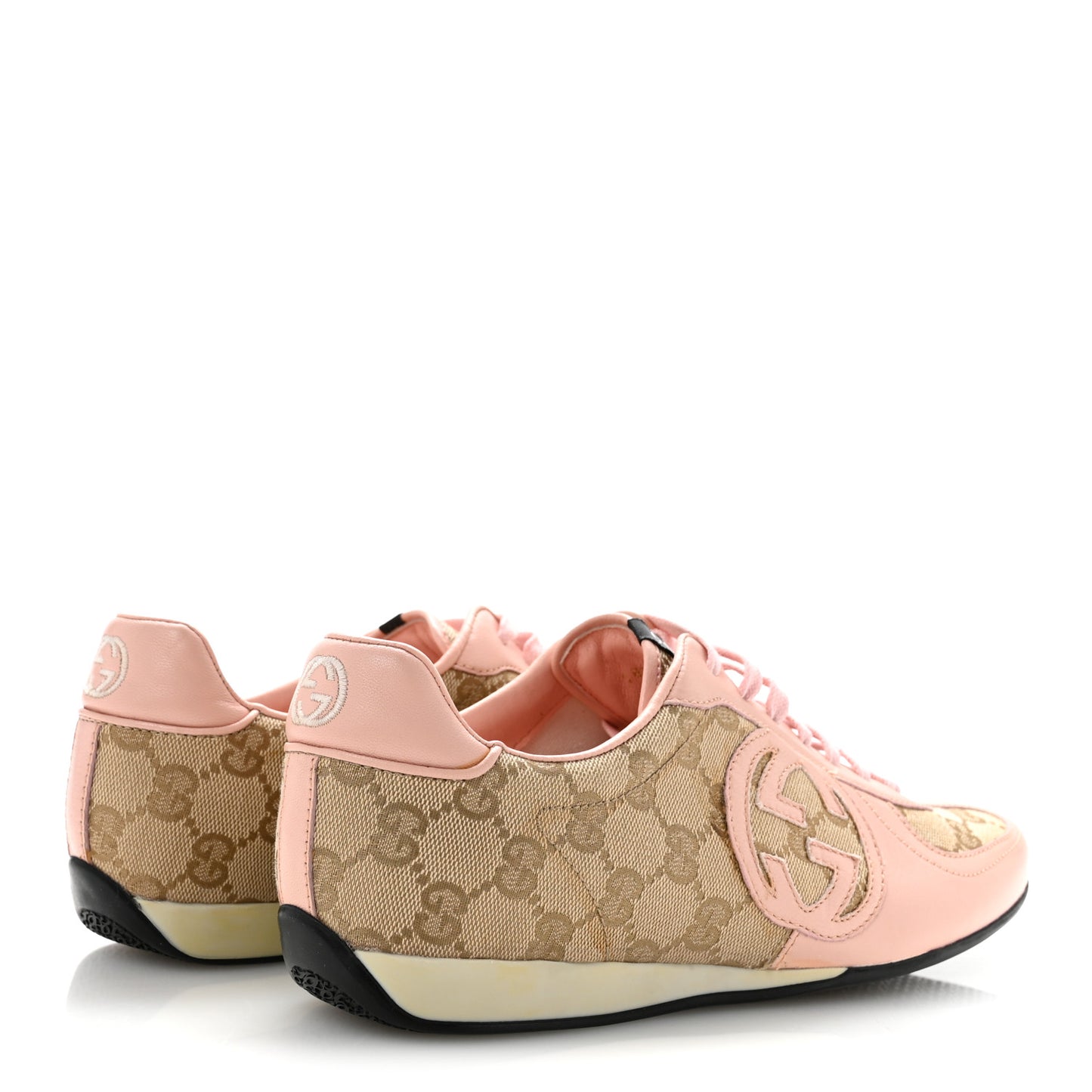 Monogram Nappa Interlocking G Sneakers 37.5 New Sand Rose Dragea