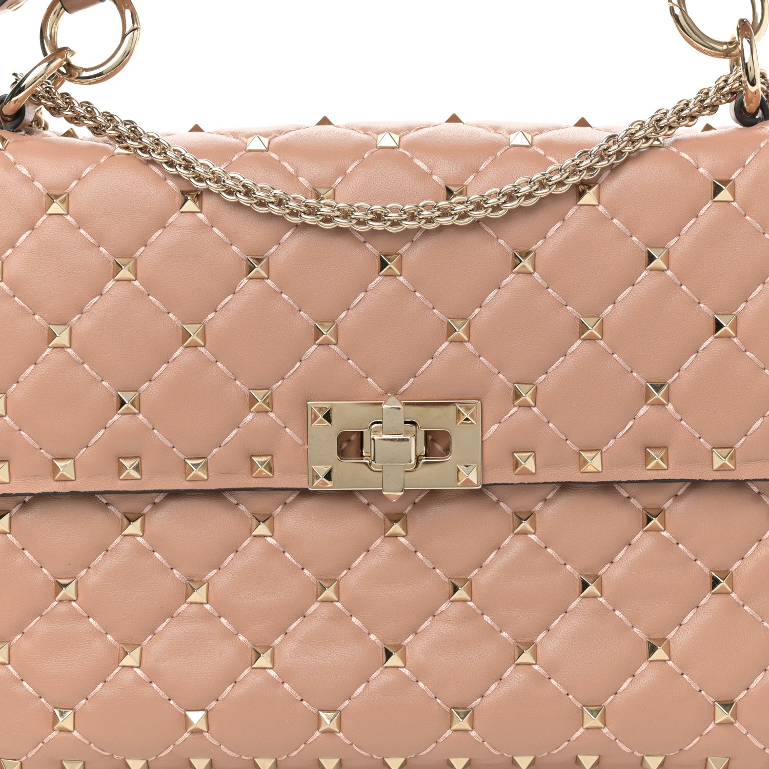Valentino Garavani Nappa Medium Rockstud Spike Shoulder Bag Soft Noisette 7 of 10