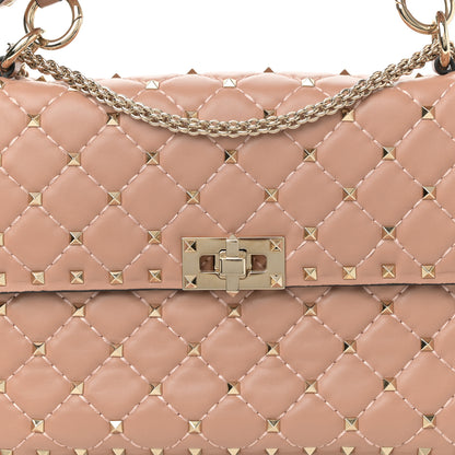 Valentino Garavani Nappa Medium Rockstud Spike Shoulder Bag Soft Noisette 7 of 10