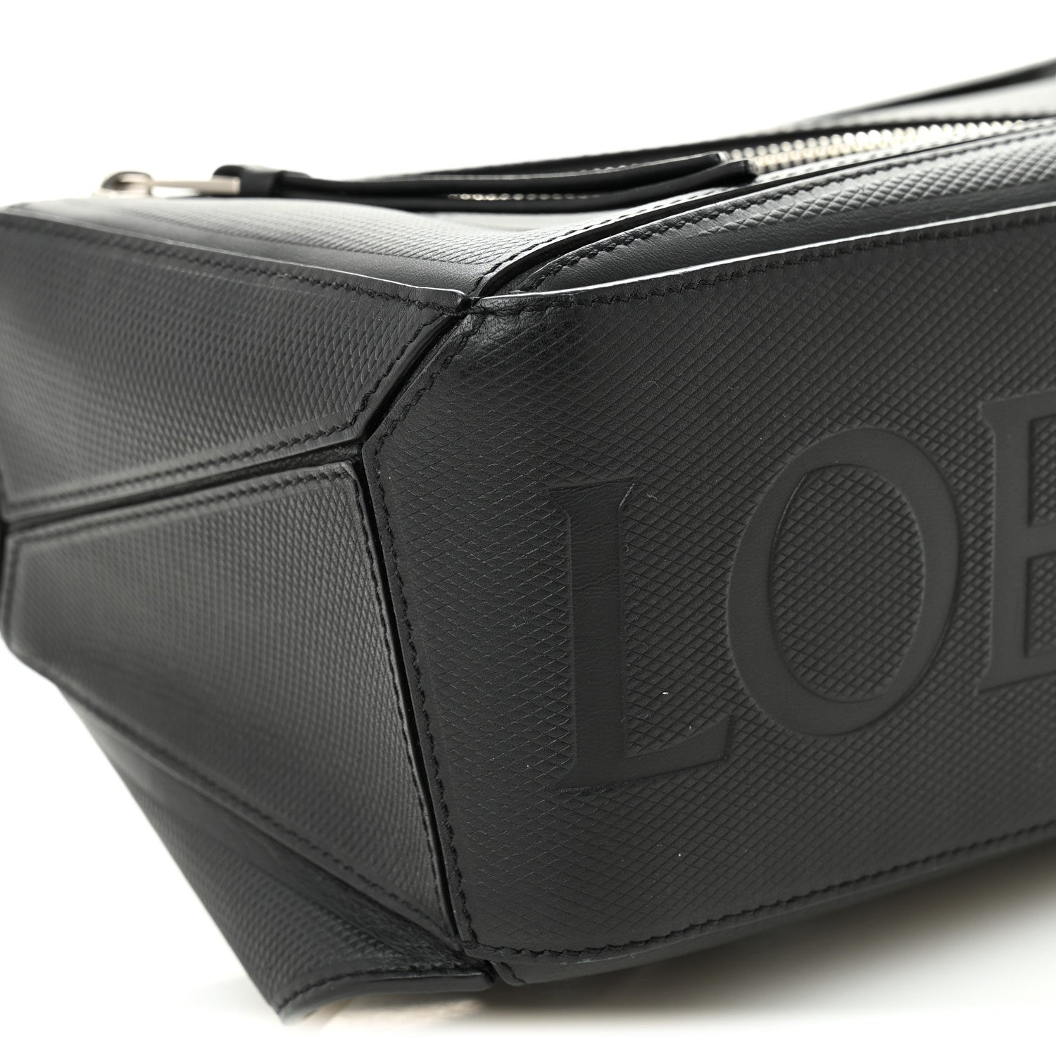 Loewe Diamond Embossed Calfskin Small Puzzle Bumbag Black 8 of 9