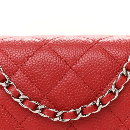 Chanel Caviar Quilted Wallet On Chain WOC Red 8 of 11