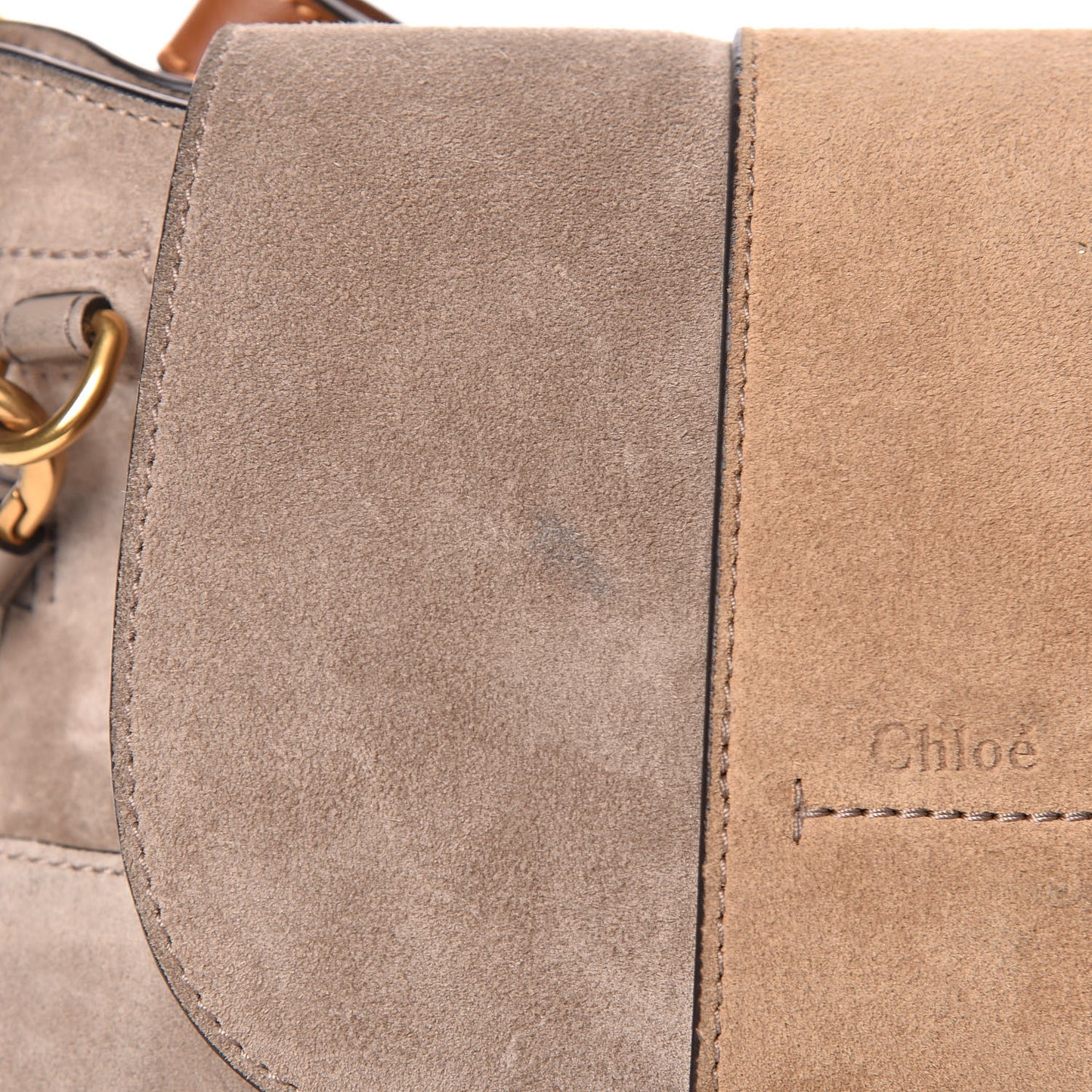 Suede Calfskin Small Lexa Shoulder Bag Motty Grey