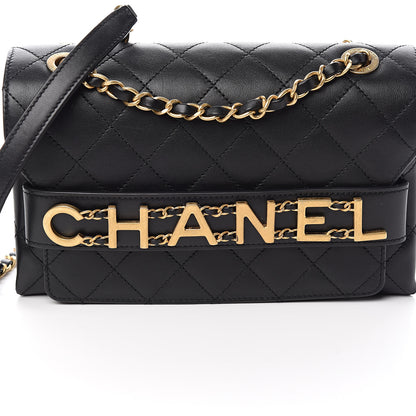 Chanel Calfskin Quilted Enchained Flap Black 14 of 15