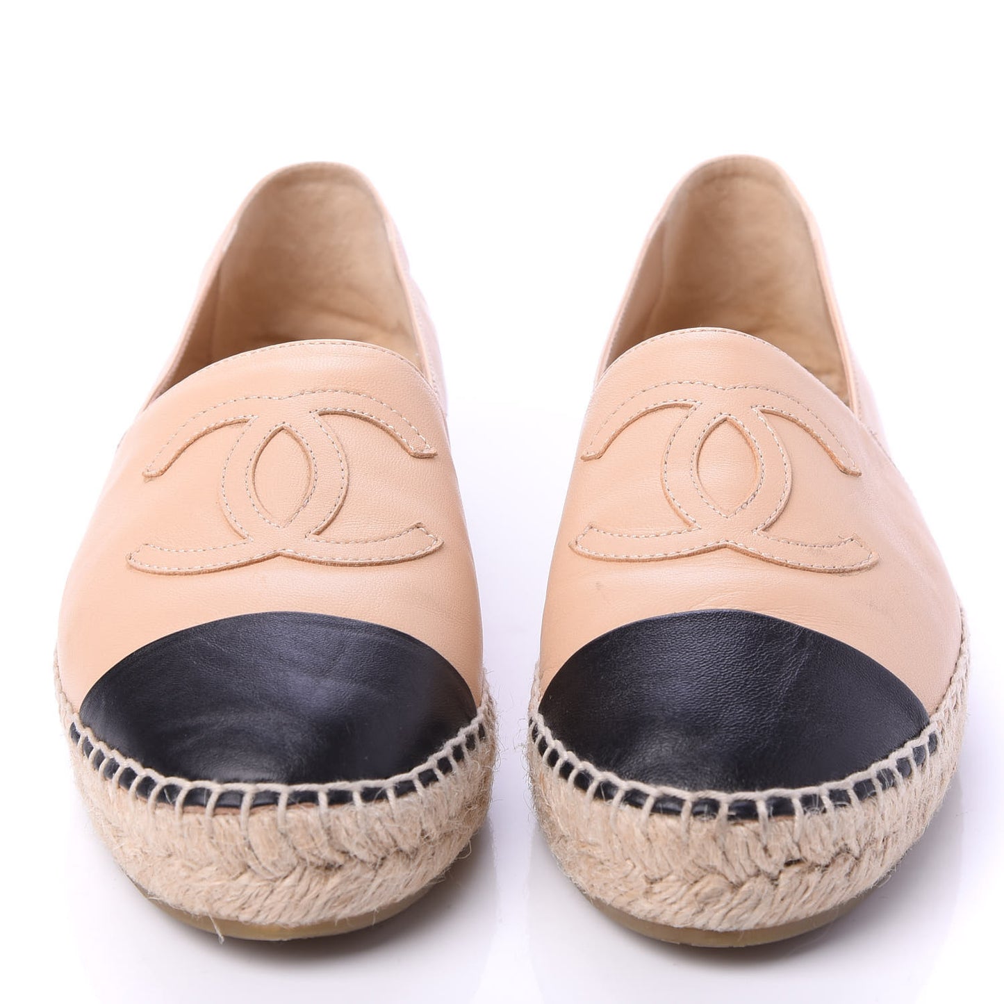 Lambskin CC Espadrilles 37 Beige Black
