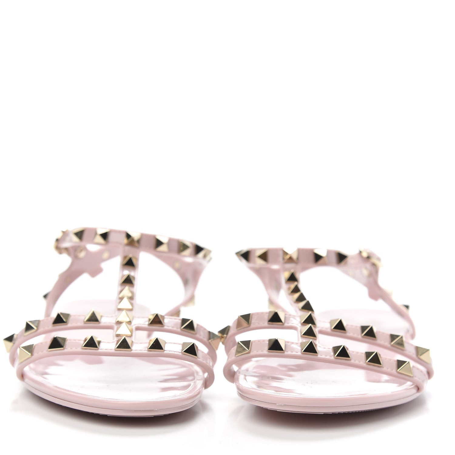Valentino Garavani PVC Jelly Rockstud Caged Sandals 37 Water Rose 2 of 7