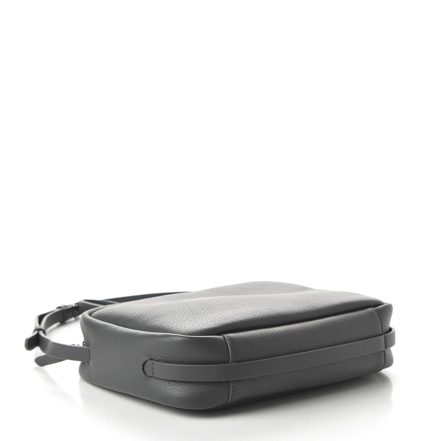 Smooth Calfskin Logo S Everyday Camera Bag Gris Fossile White