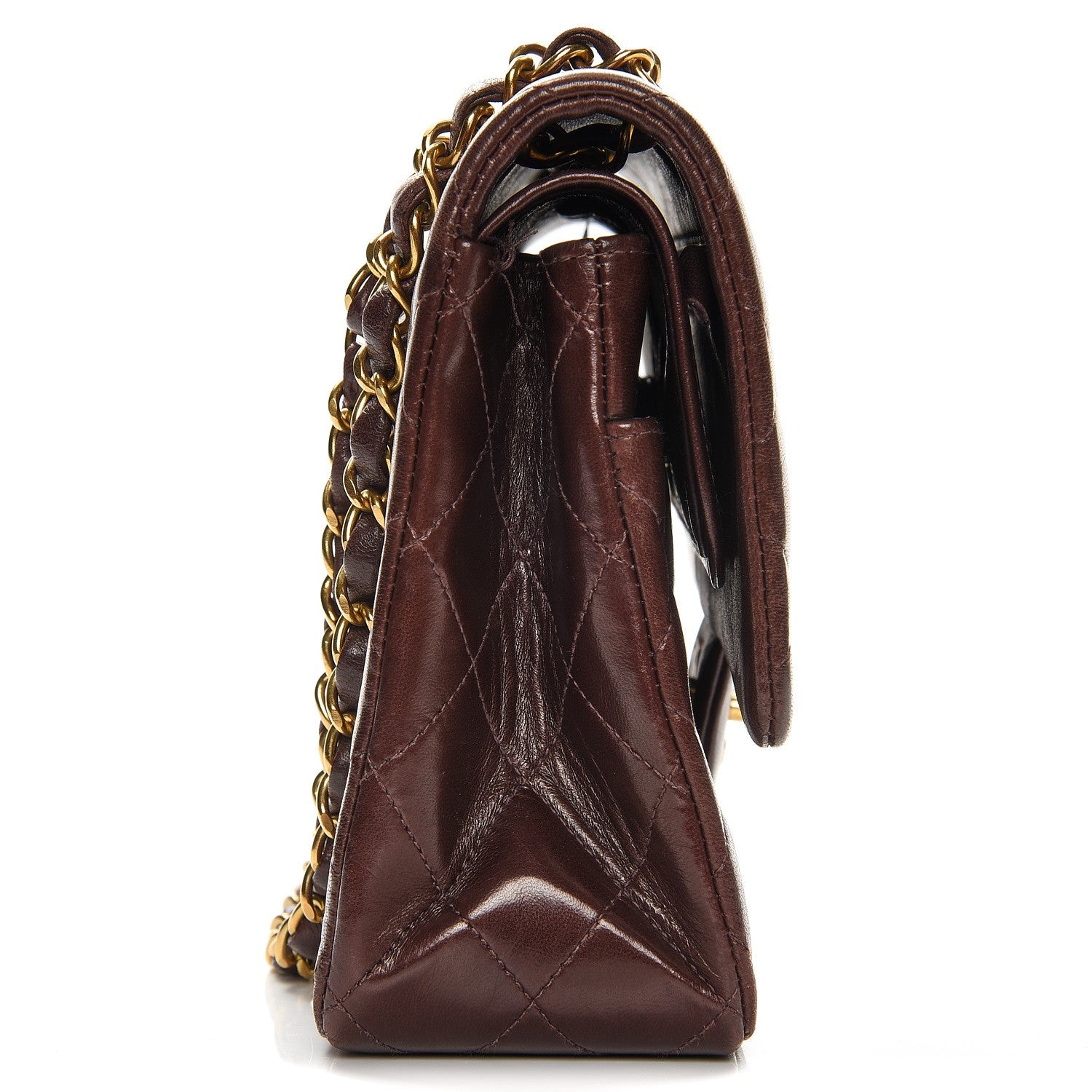 Chanel Lambskin Quilted Medium Double Flap Brown 17 of 19
