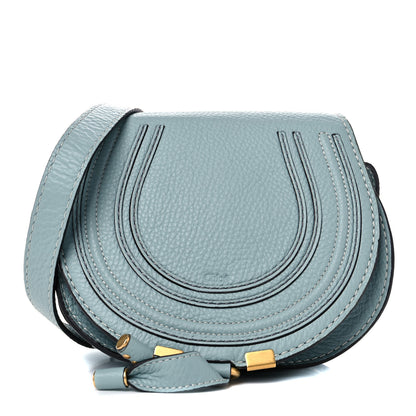 Chloe Calfskin Mini Marcie Round Crossbody Bag Rainy Blue 1 of 10