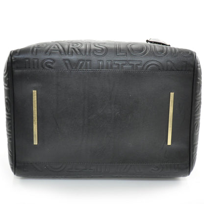 Louis Vuitton Calfskin Embossed Speedy Cube 30 Black 4 of 8