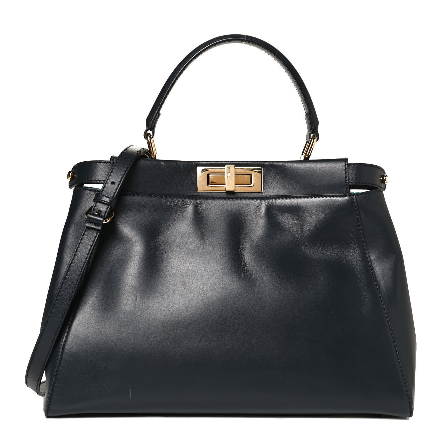 Vitello Morgan Shiny Nappa Medium Peekaboo Iconic Satchel Lavagna Lago