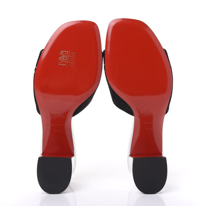 Christian Louboutin Calfskin Suede Strass Dear Home 55 Slide Sandals 37.5 Black 5 of 7