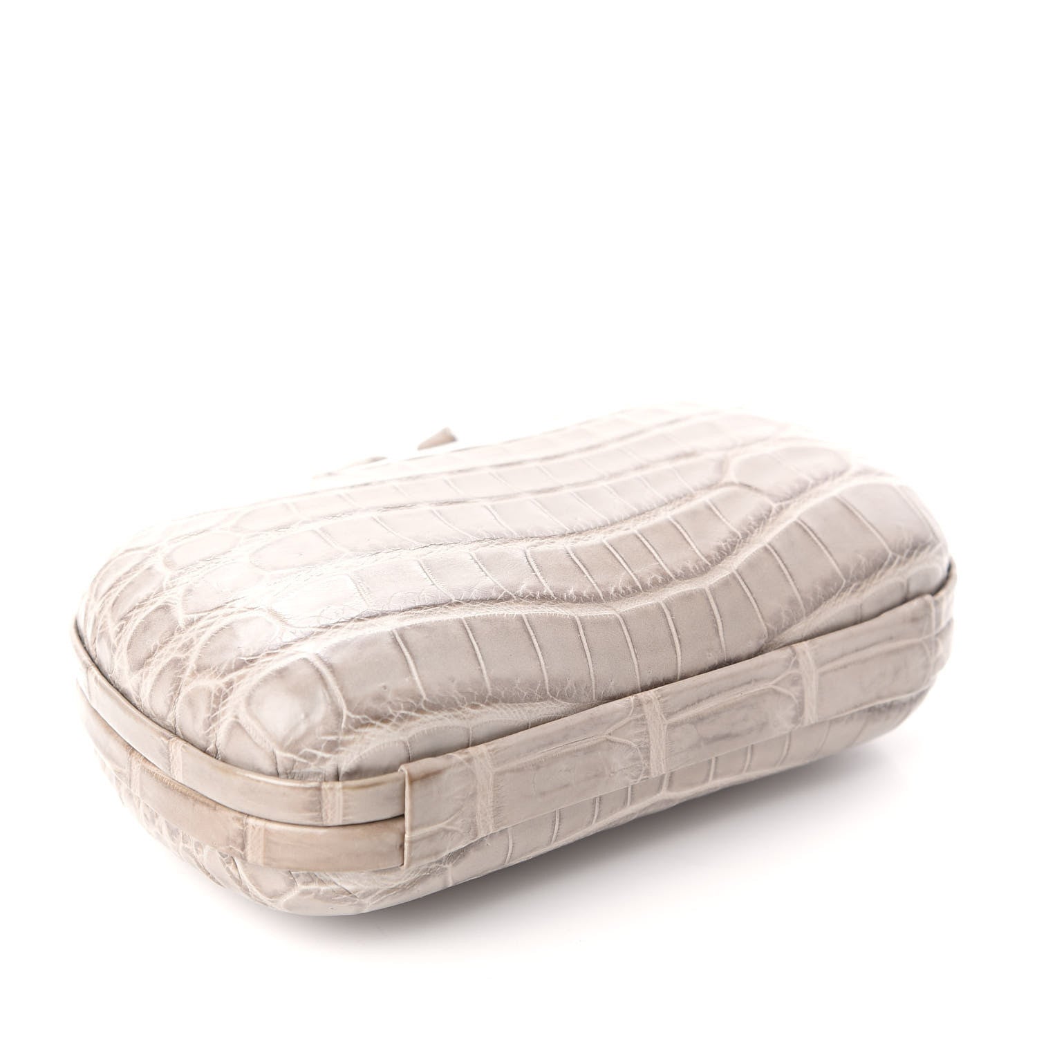 Bottega Veneta Crocodile Knot Clutch Stone 4 of 7