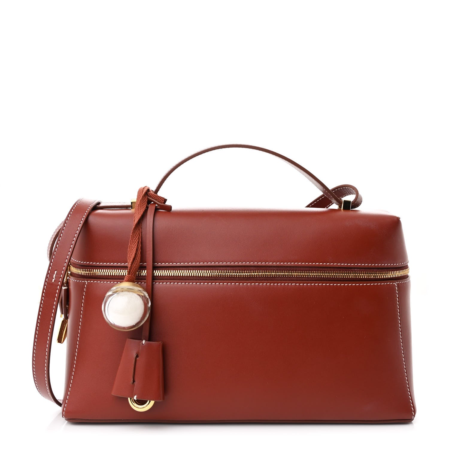 Loro Piana Saddle Calfskin Extra Bag L27 Deep Kummel 1 of 15