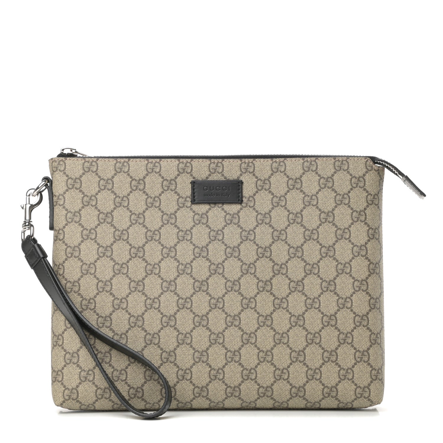 Gucci GG Supreme Monogram Mens Wristlet Black 1 of 8