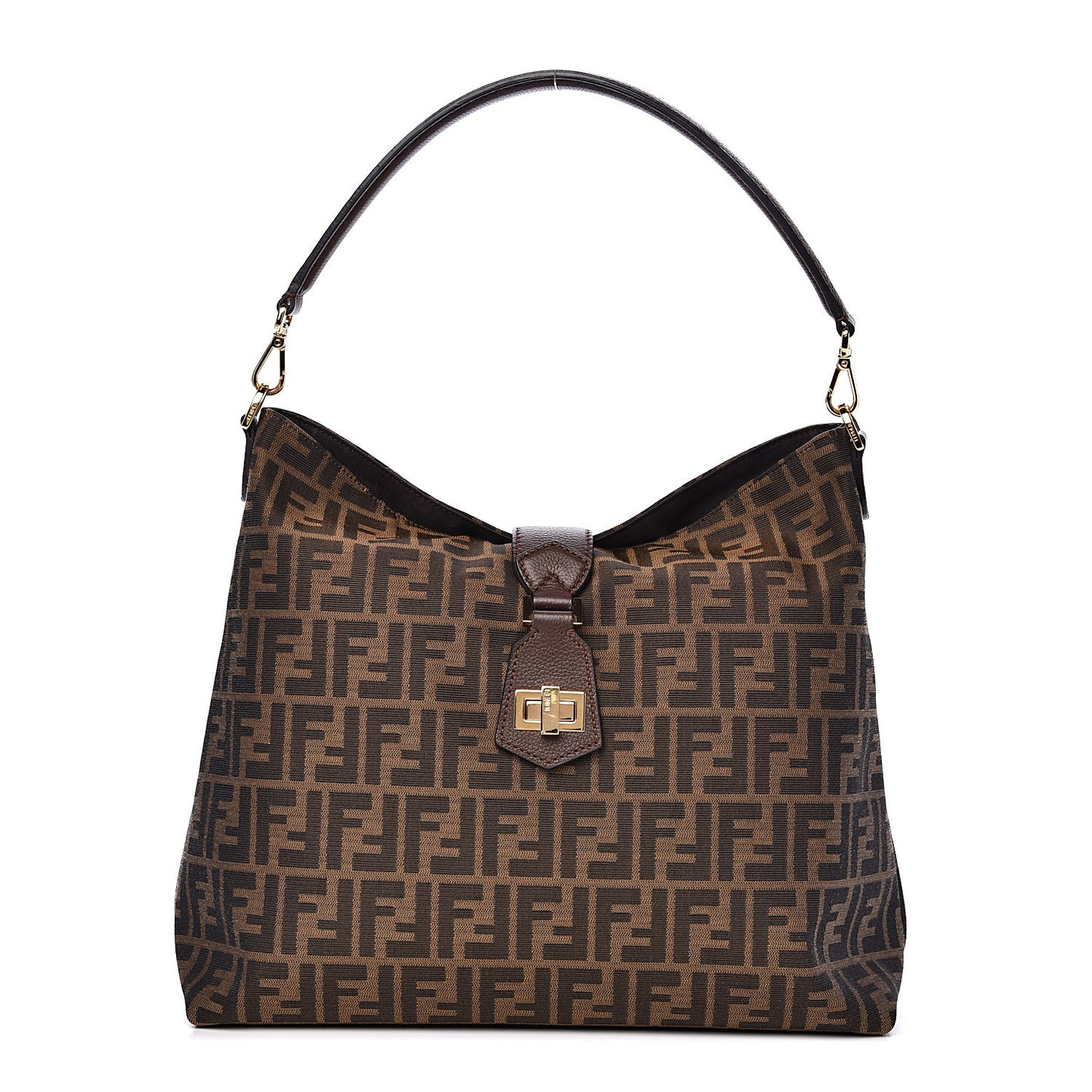 Zucca Vitello Artic Small Clasp Top Hobo Bag Tobacco Castagna