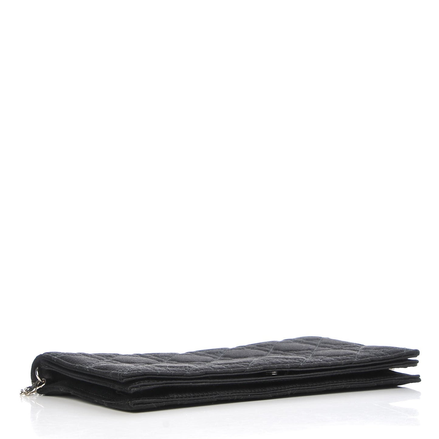 Satin Cannage Lady Dior Convertible Clutch Black