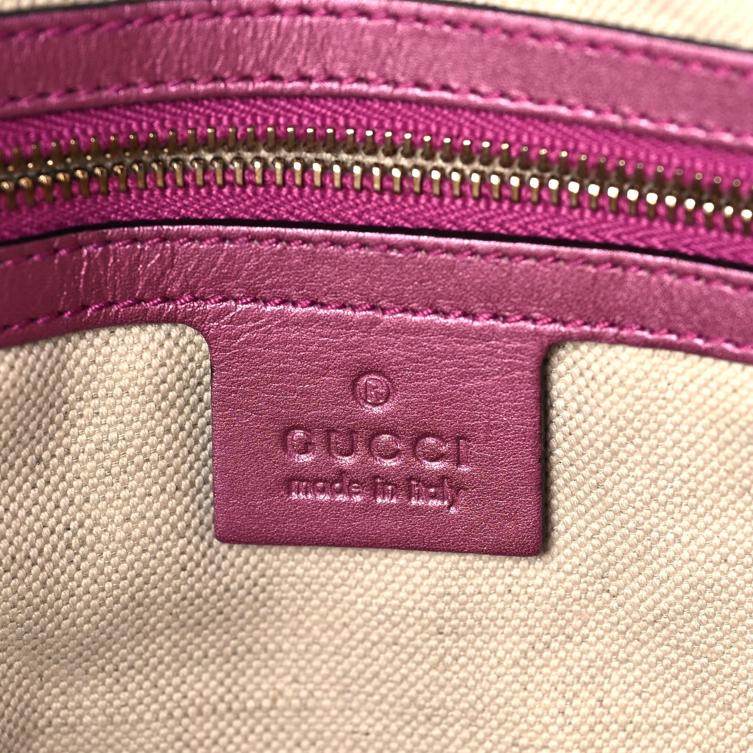 Gucci Metallic Soft Guccissima Large Heart Bit Charm Top Handle Tote Fresia Rose 6 of 26