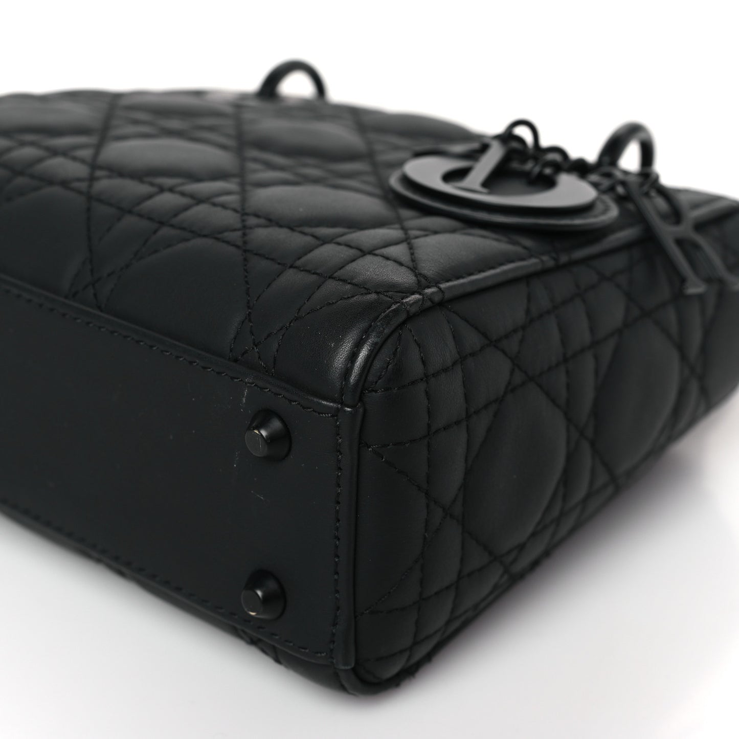 Ultra Matte Calfskin Cannage Mini Lady Dior Black