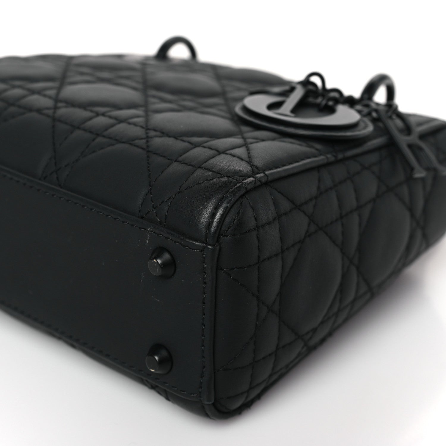 Christian Dior Ultra Matte Calfskin Cannage Mini Lady Dior Black 9 of 9