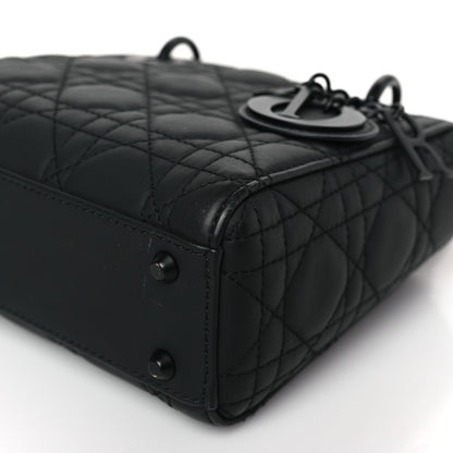 Christian Dior Ultra Matte Calfskin Cannage Mini Lady Dior Black 9 of 9