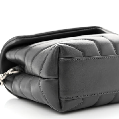 Saint Laurent Calfskin Y Quilted Monogram Toy Loulou Crossbody Bag Storm 9 of 10