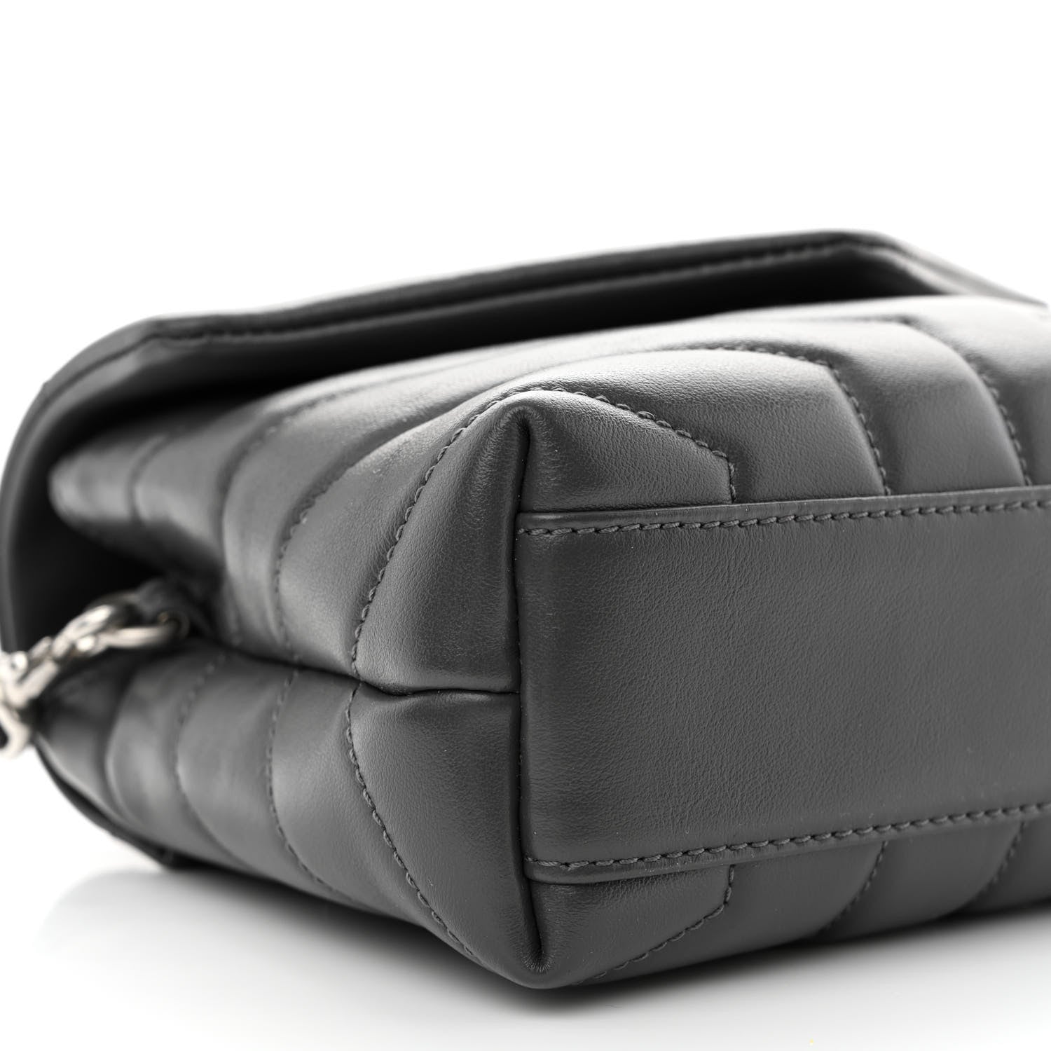Saint Laurent Calfskin Y Quilted Monogram Toy Loulou Crossbody Bag Storm 9 of 10