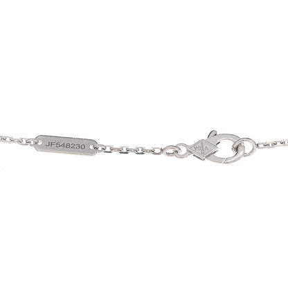 Van Cleef & Arpels 18K White Rose Gold Diamond Guilloche Vintage Alhambra Pendant Necklace 5 of 6