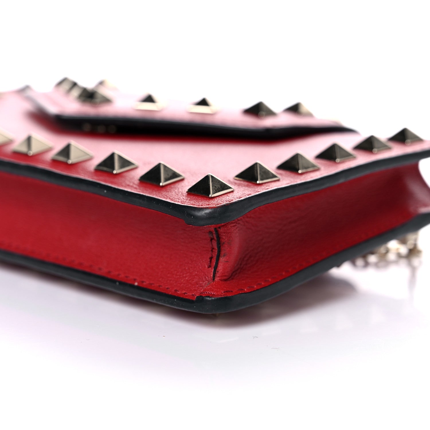 Valentino Garavani Calfskin Rockstud Phone Case With Chain Rosso Valentino 11 of 15