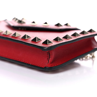 Valentino Garavani Calfskin Rockstud Phone Case With Chain Rosso Valentino 11 of 15