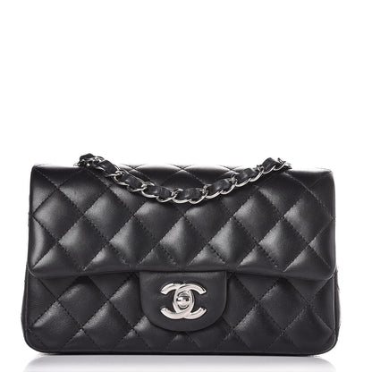 Chanel Lambskin Quilted Mini Rectangular Flap Black 1 of 8