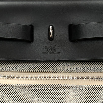 Hermes Vache Hunter Toile H Pegase Pop Herbag Zip Retourne 31 PM Bleu Indigo Ecru Black 7 of 9