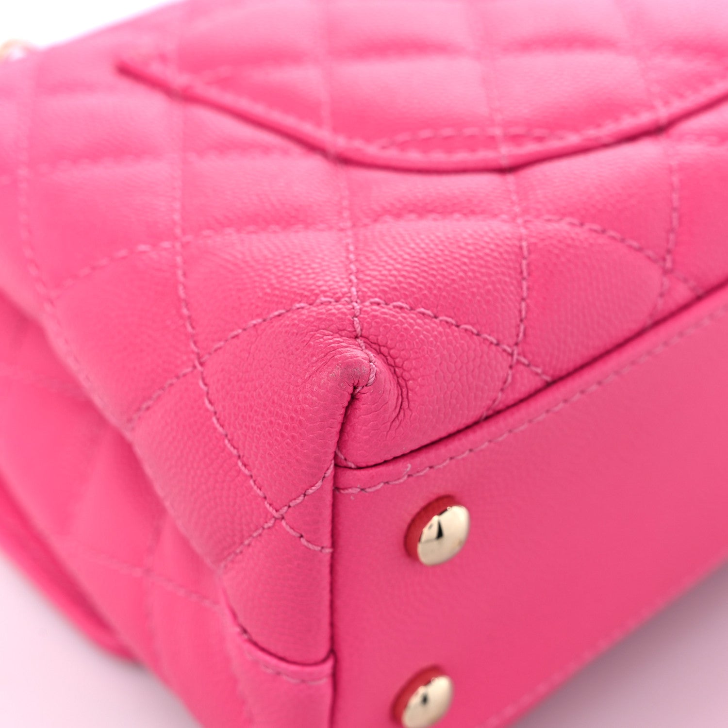 Chanel Caviar Quilted Mini Coco Handle Flap Rose 10 of 12